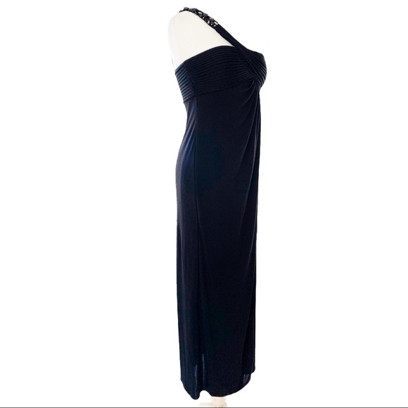 BCBG Maxazria black one shoulder gown size S - Picture 4 of 6